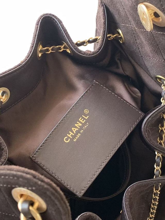 CC original suede calfskin 25 medium handbag AS5311 dark brown