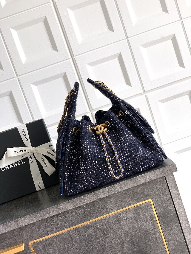 CC original tweed 25 small handbag AS5293 dark blue