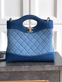 CC original denim 31 mini shopping bag AS4133 light blue&blue