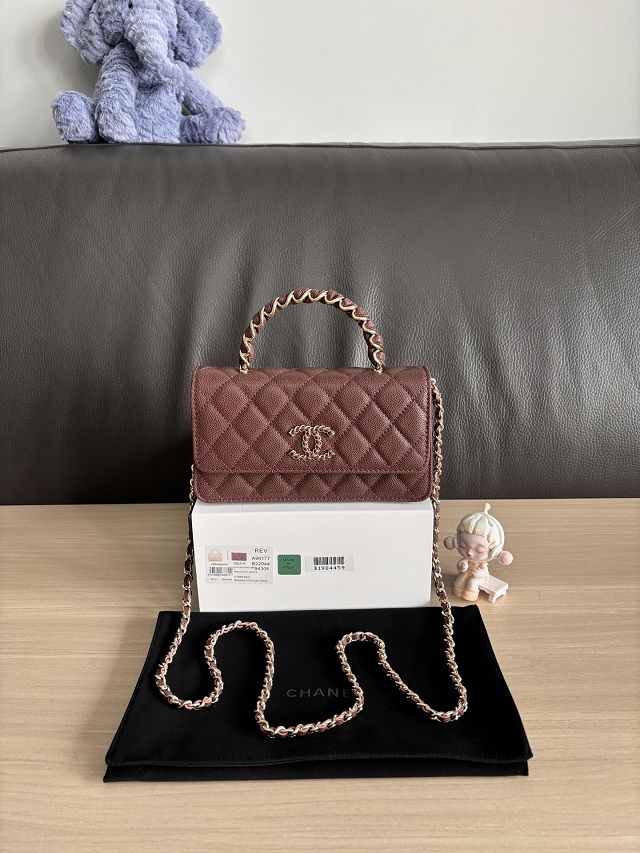 CC original grained calfskin wallet on chain AP6461