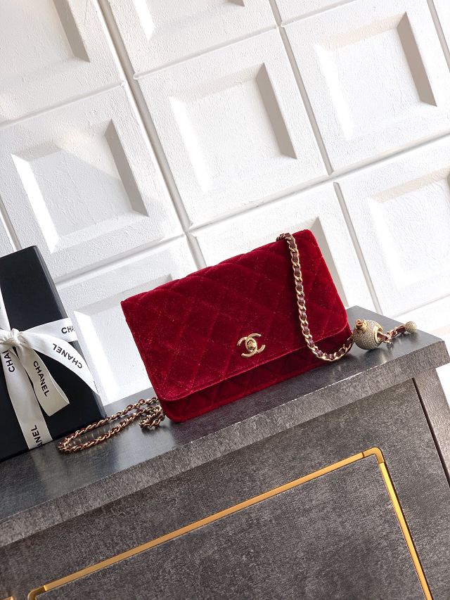 CC original velvet wallet on chain AP1450