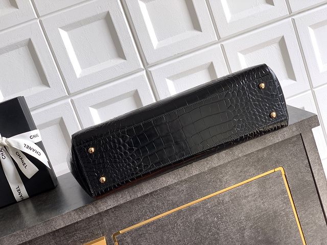 CC original crocodile calfskin small tote bag AS6243 black