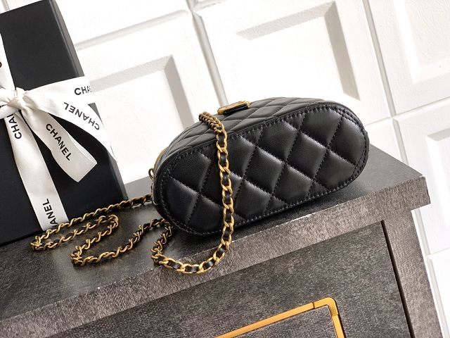 CC original suede&lambskin mini handbag AS4742 black&beige