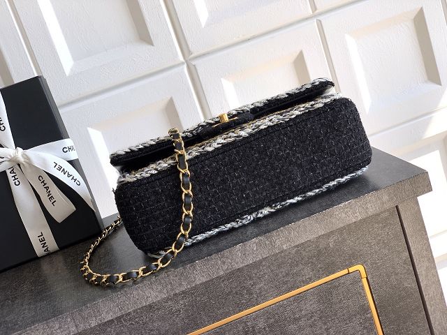 CC original tweed medium flap bag A01112 black
