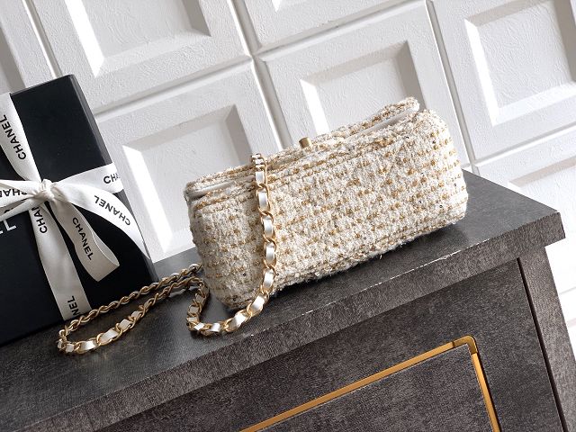 CC original tweed mini flap bag A69900 white