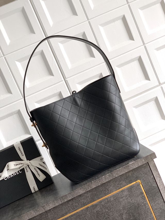 CC original calfskin large bucket bag AS6266 black