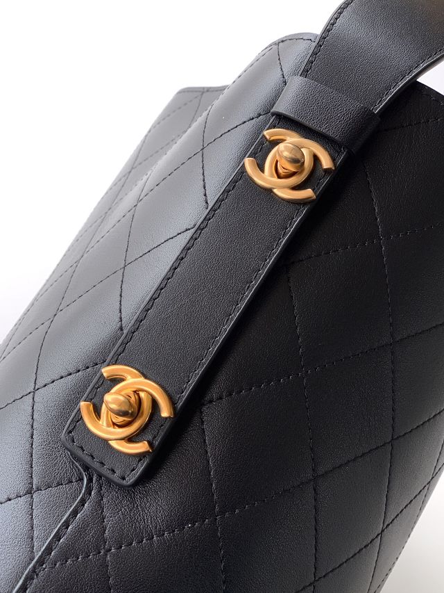 CC original calfskin large bucket bag AS6266 black