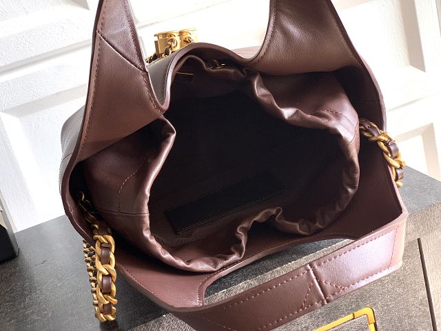 CC original calfskin small tote bag AS6132 dark brown