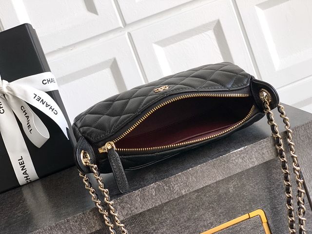 CC original grained calfskin clutch with chain AP4704 black