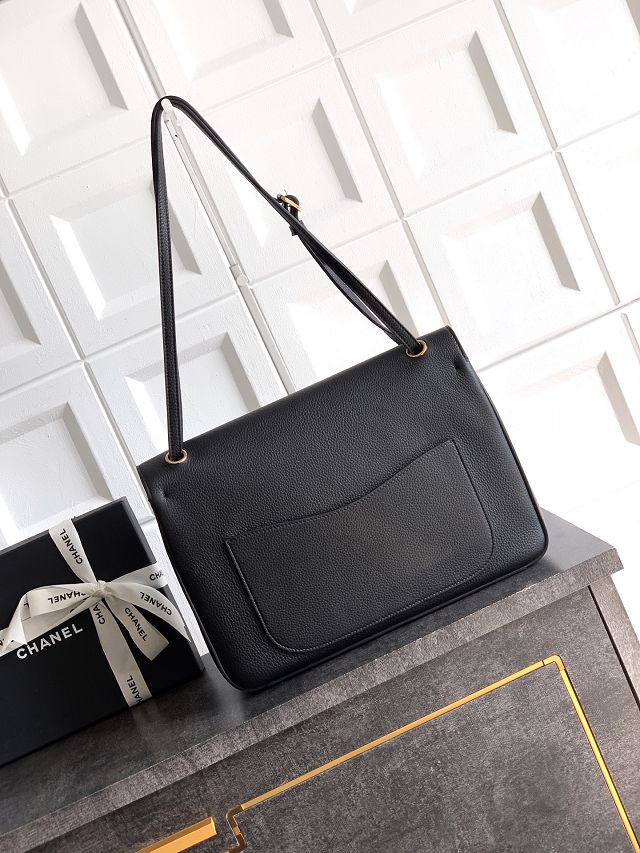 CC original grained calfskin maxi flap bag AS6233 black
