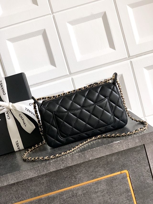 CC original lambskin clutch with chain AP4704 black