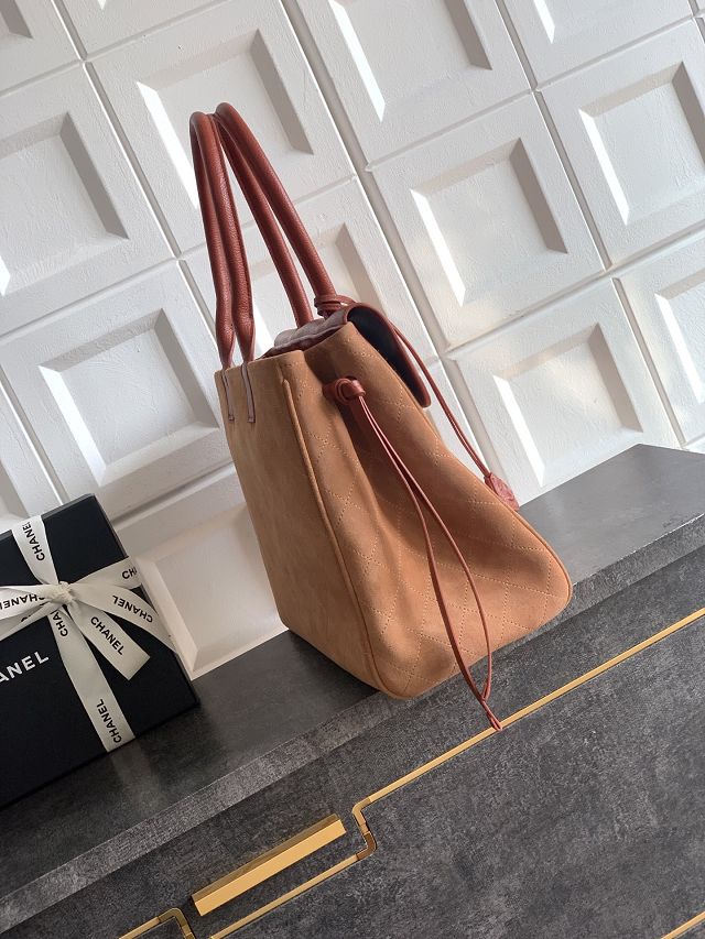 CC original suede calfskin medium tote bag AS6289 brown