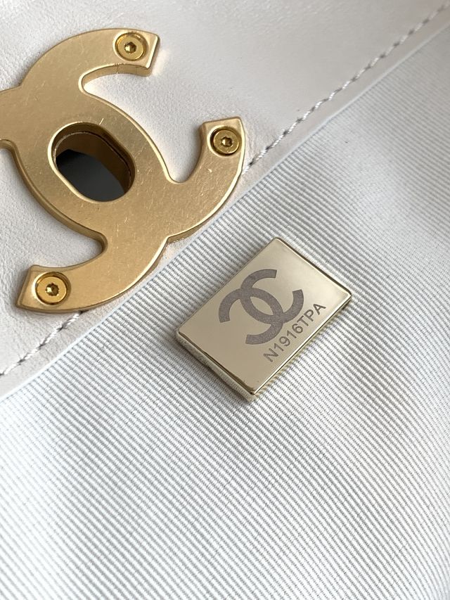 CC original calfskin shopping tote bag AS5634 white