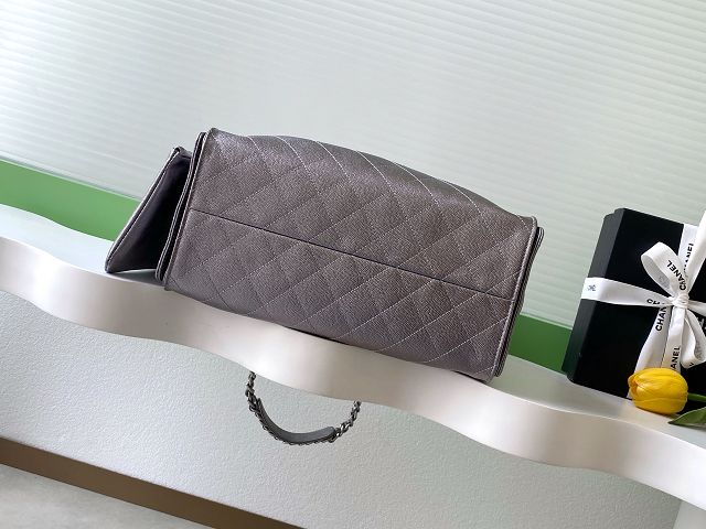 CC original grained calfskin 25 medium handbag AS5311 dark silver