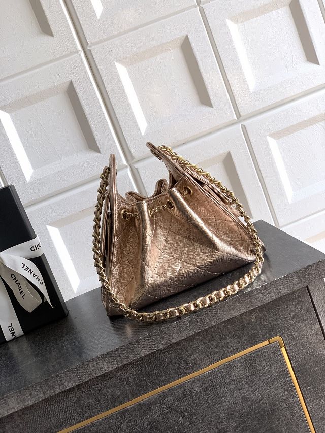 CC original grained calfskin 25 mini handbag AS5631 rose gold