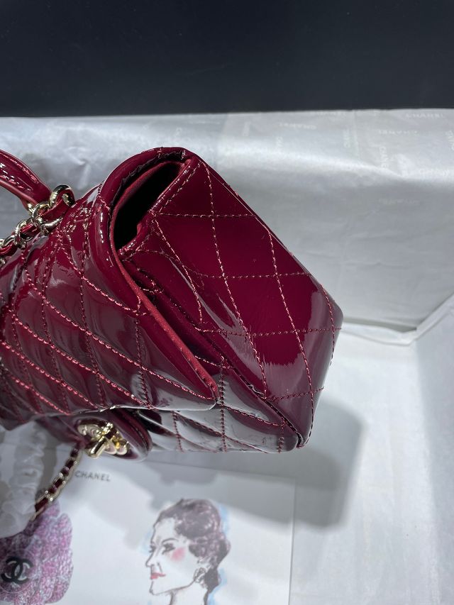 CC original patent calfskin top handle flap bag AS2431 