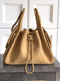 CC original suede calfskin 25 small handbag AS5293 light brown