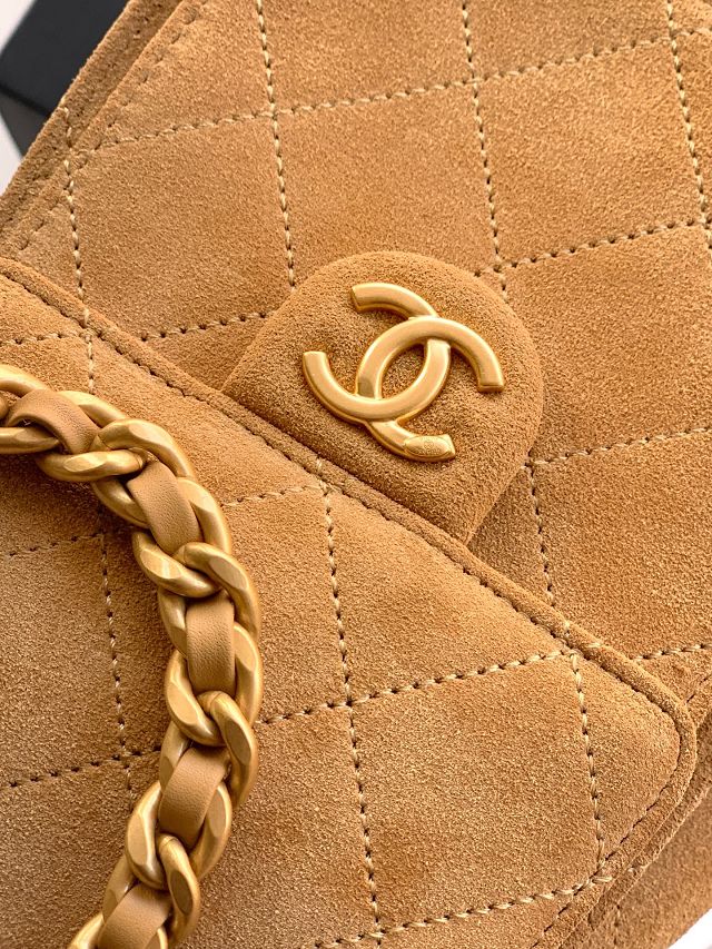 CC original suede calfskin 25 small handbag AS5293 light brown