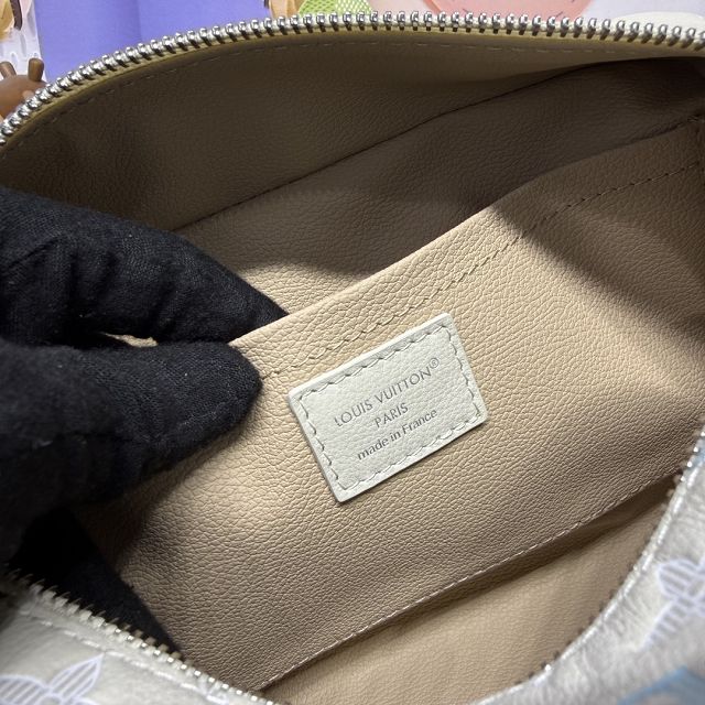 Louis vuitton original calfskin small locker dopp kit M28835 white