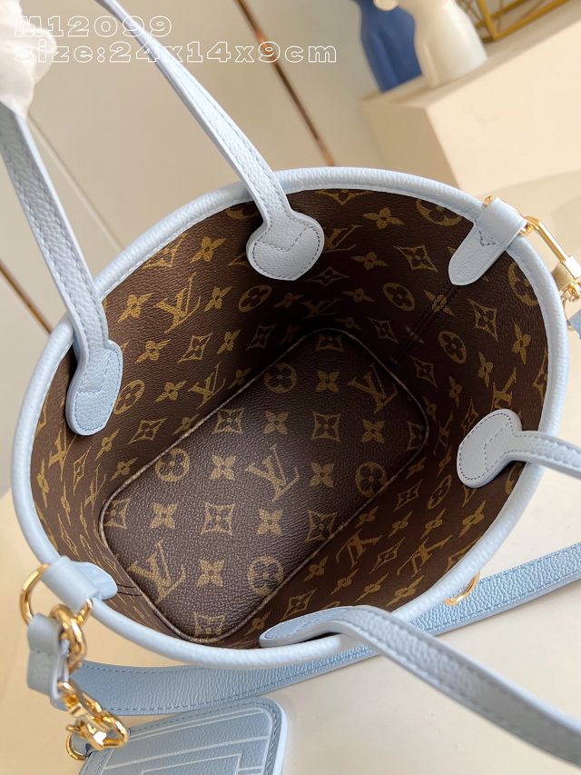 Louis vuitton original calfskin&canvas neverfull Inside out BB M28336 blue