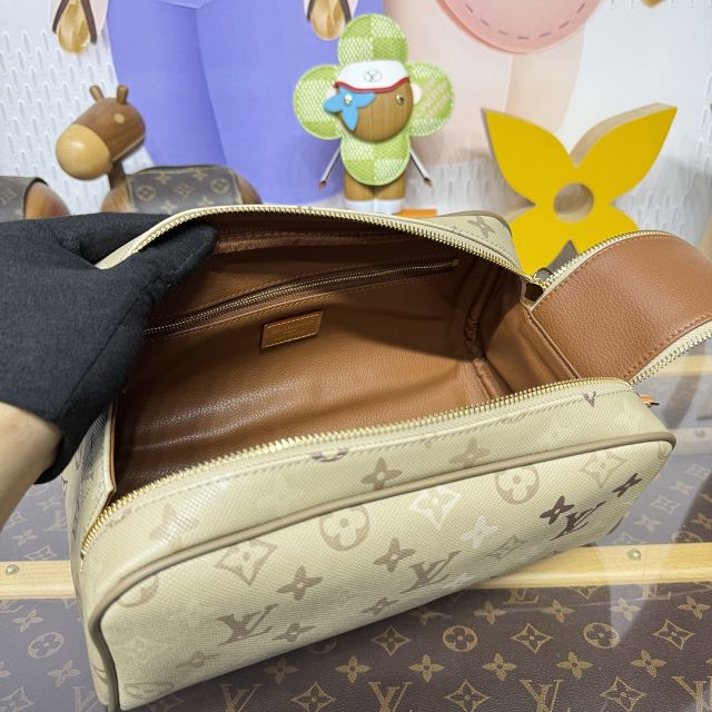 Louis vuitton original canvas locker dopp kit M29161 beige