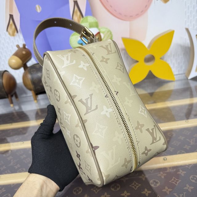 Louis vuitton original canvas small locker dopp kit M29426 beige