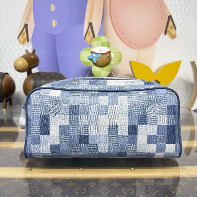 Louis vuitton original denim locker dopp kit M15109 blue
