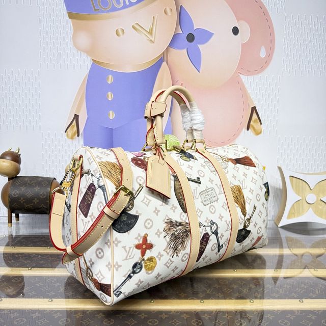 Louis vuitton monogram canvas keepall 45 M28780 white