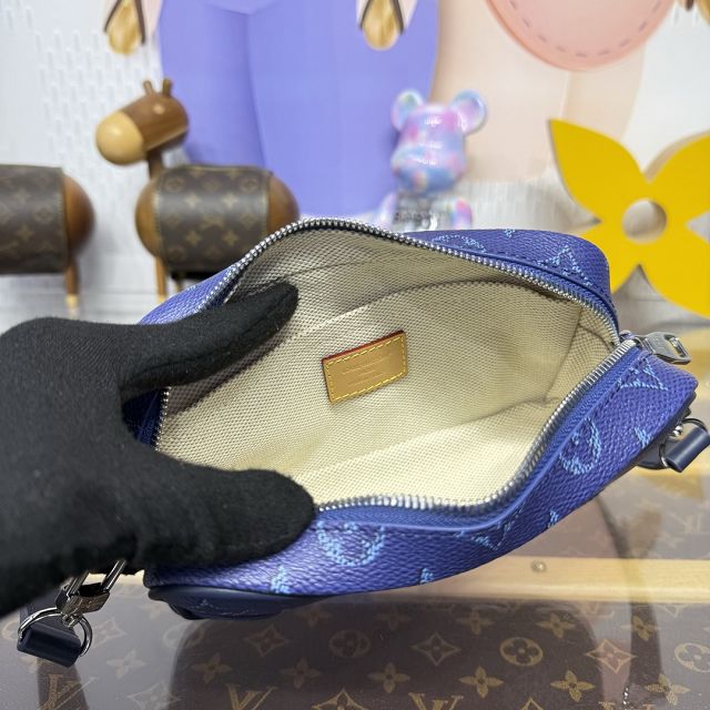 Louis vuitton original coated canvas trocadero wearable wallet M26826 blue