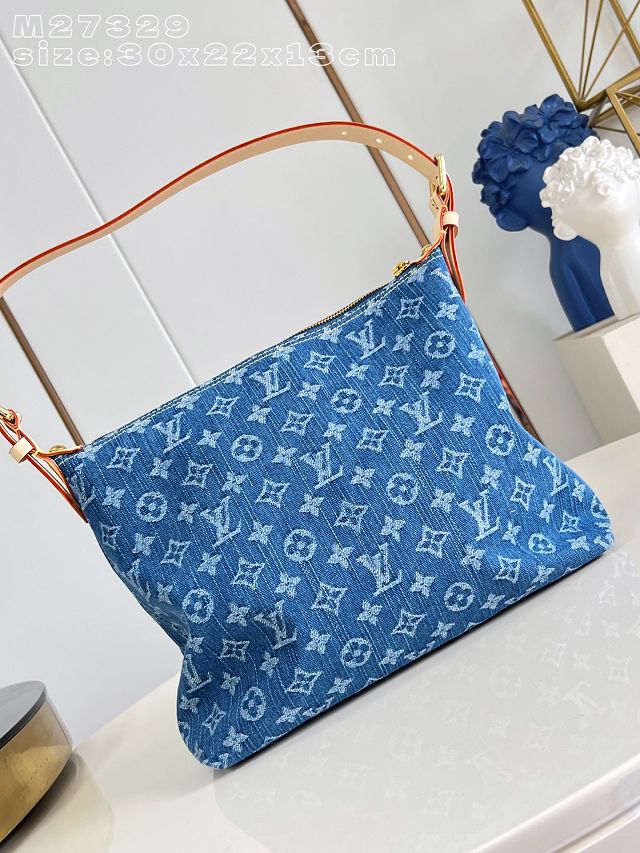 Louis vuitton original denim baggy bag M27329 blue