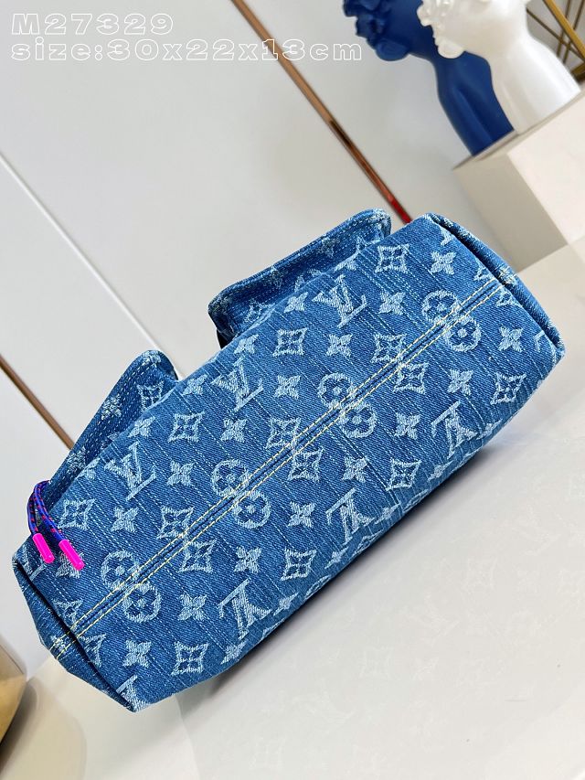 Louis vuitton original denim baggy bag M27329 blue