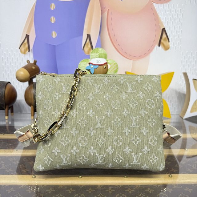 Louis vuitton original denim coussin pm bag M28360 green
