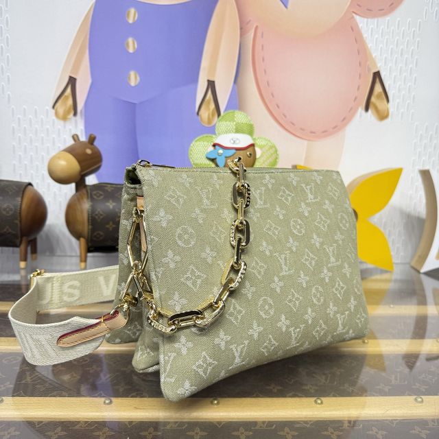 Louis vuitton original denim coussin pm bag M28360 green