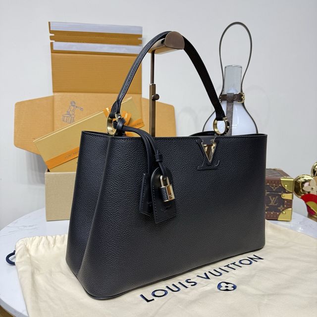 Louis vuitton original calfskin capucines visionnaire GM handbag M26259 black