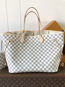 New Louis vuitton original damier azur neverfull gm N41606 beige