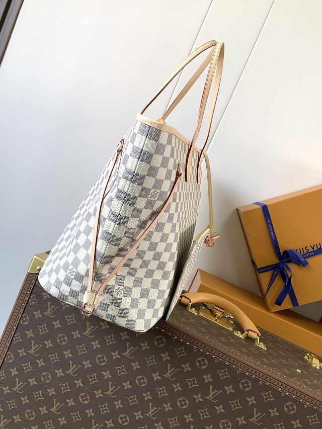 New Louis vuitton original damier azur neverfull gm N41606 beige