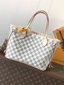 New Louis vuitton original damier azur neverfull pm N40606 beige
