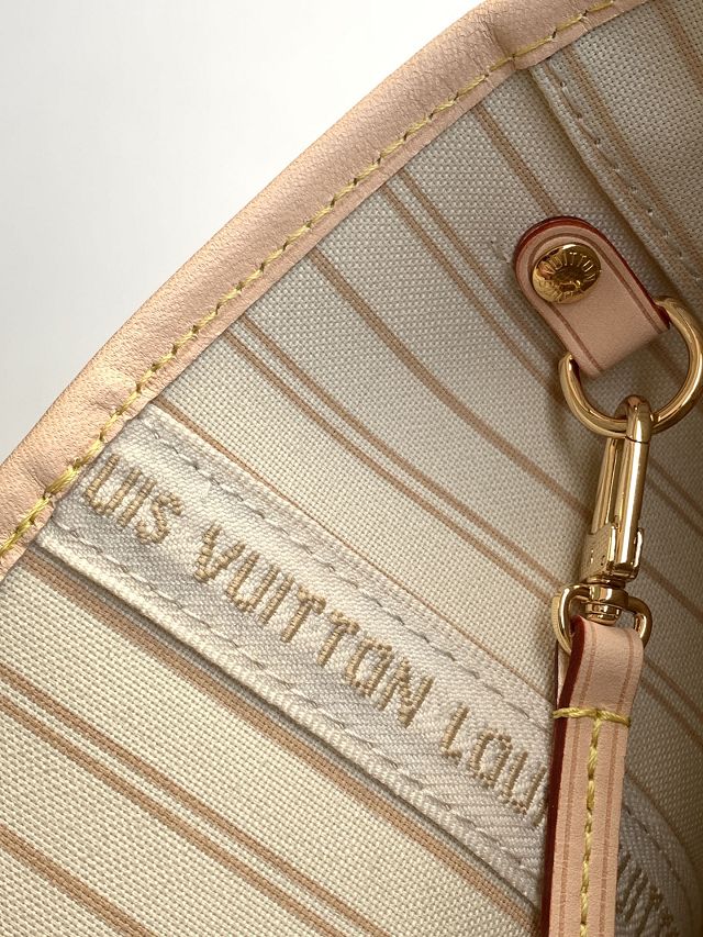 New Louis vuitton original damier azur neverfull pm N40606 beige