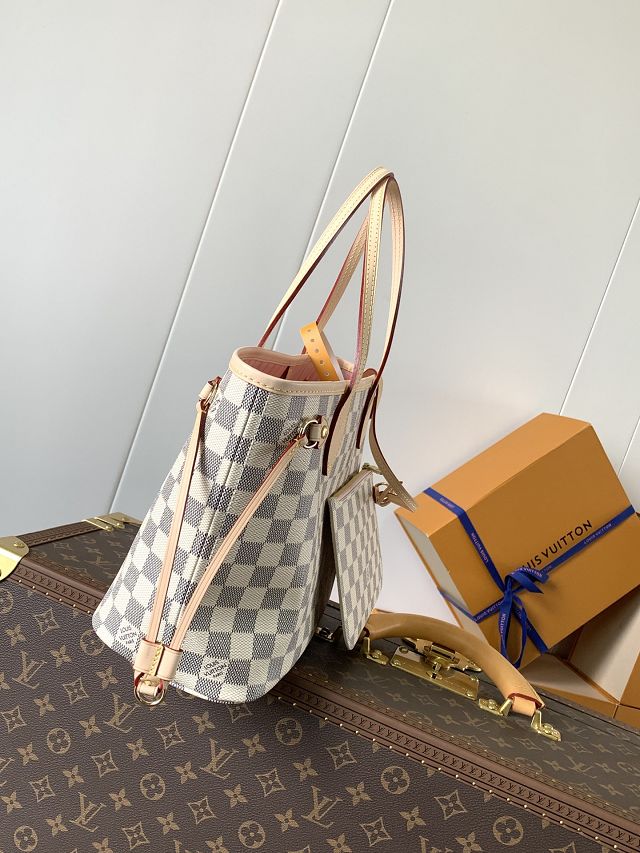 New Louis vuitton original damier azur neverfull pm N40606 pink