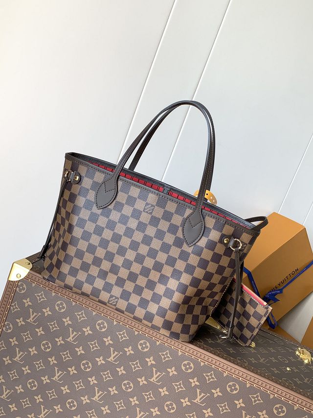 New Louis vuitton original damier ebebe neverfull pm N41359 red