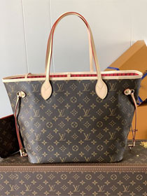 New Louis vuitton original monogram canvas neverfull mm M46987 red