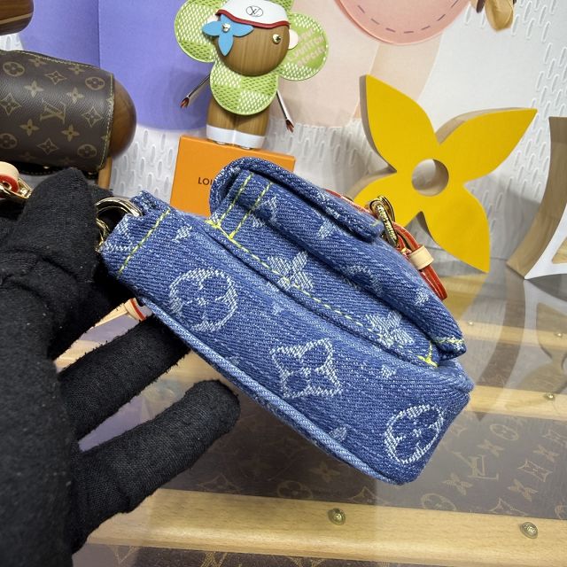 Louis vuitton original denim pochette accessoire cargo M27602 blue
