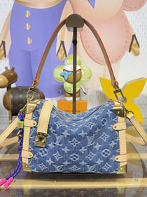 Louis vuitton original denim side trunk MM M27450 blue