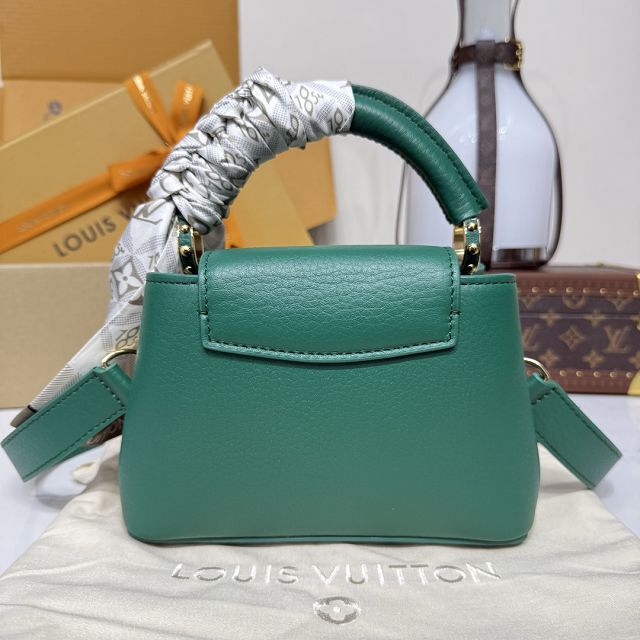 Louis vuitton original calfskin capucines mini handbag M24739 green
