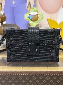 Louis vuitton original calfskin petite malle handbag N85818 black