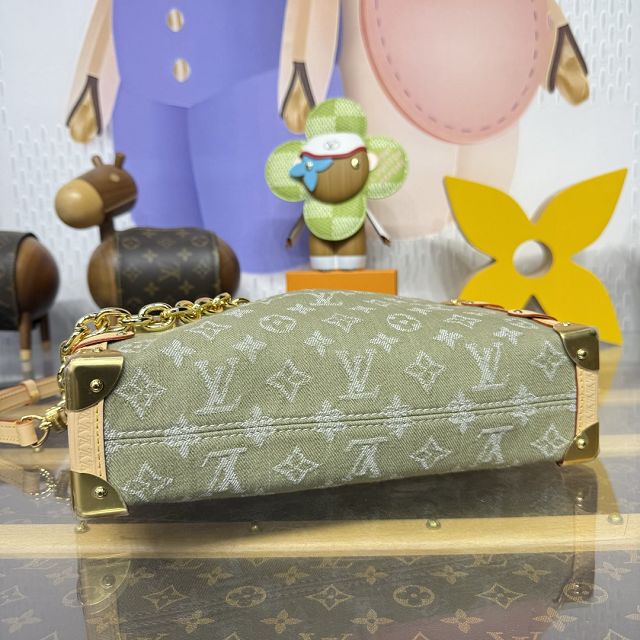 Louis vuitton original denim side trunk MM M27451 green