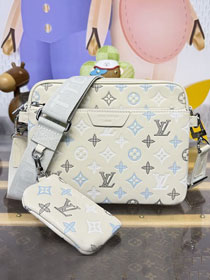 Louis vuitton original calfskin trio messenger bag M28854 white