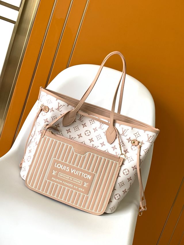 Louis vuitton original calfskin&canvas neverfull Inside out MM M25665 dune