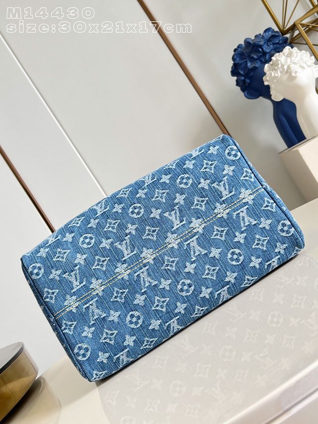 Louis vuitton original denim speedy soft 30 M14430 blue