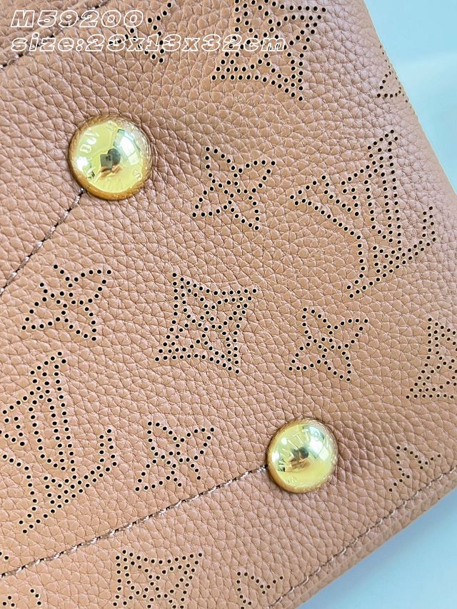 Louis vuitton original mahina leather bella tote bag M27443 brown